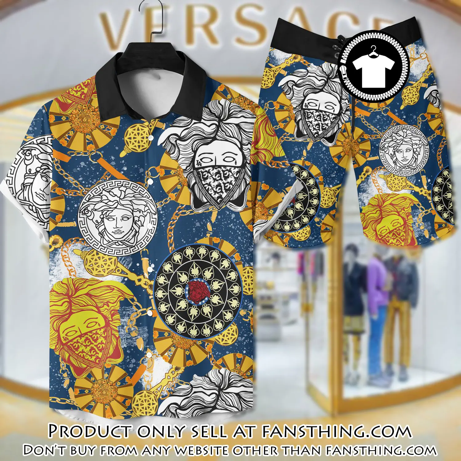 Versace luxury hawaiian shirt & short set lhs1210 fst5117099